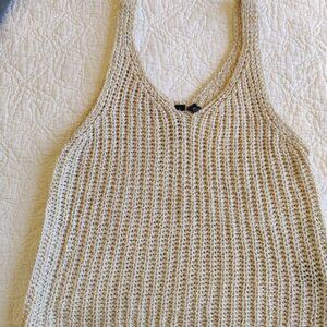 Crochet Knitted Tank Top Cream Beach Summer